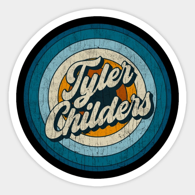 Tyler Childers - Retro Circle Vintage Sticker by Skeletownn